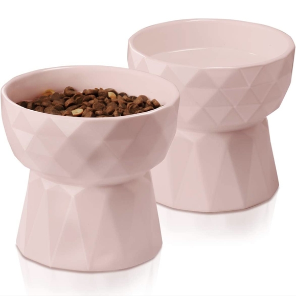 Ceramic Raised Diamond Shaped Cat Bowl - Picture 5 of 5